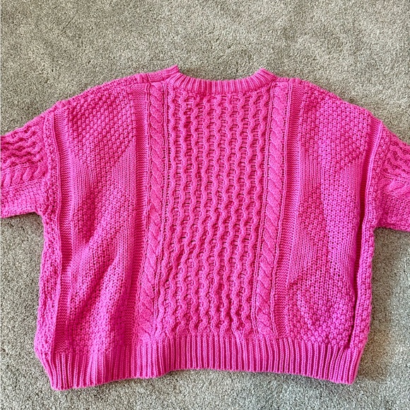 ✨ Altar’d State Hot Pink Cable Knit Sweater - Picture 3 of 5
